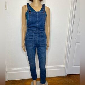 Madewell Skinny Crossback Denim Overalls Jumpsuit In Santiago Wash Women’s Small